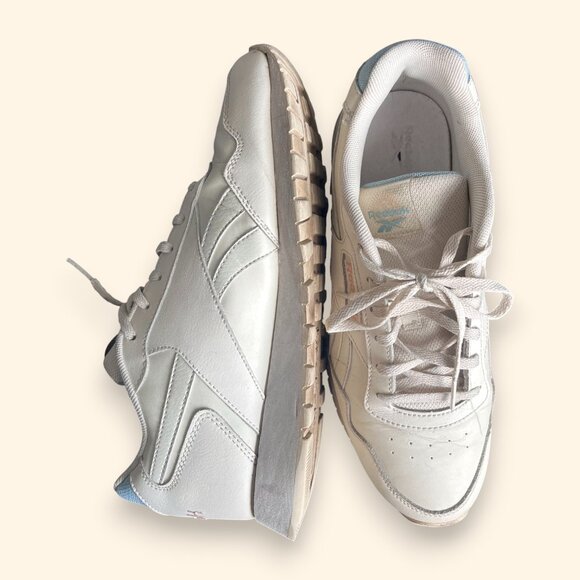 Reebok Classic Leather Sneakers | Off-White Cream | Size 10W | Retro Comfort Sho - Picture 5 of 7